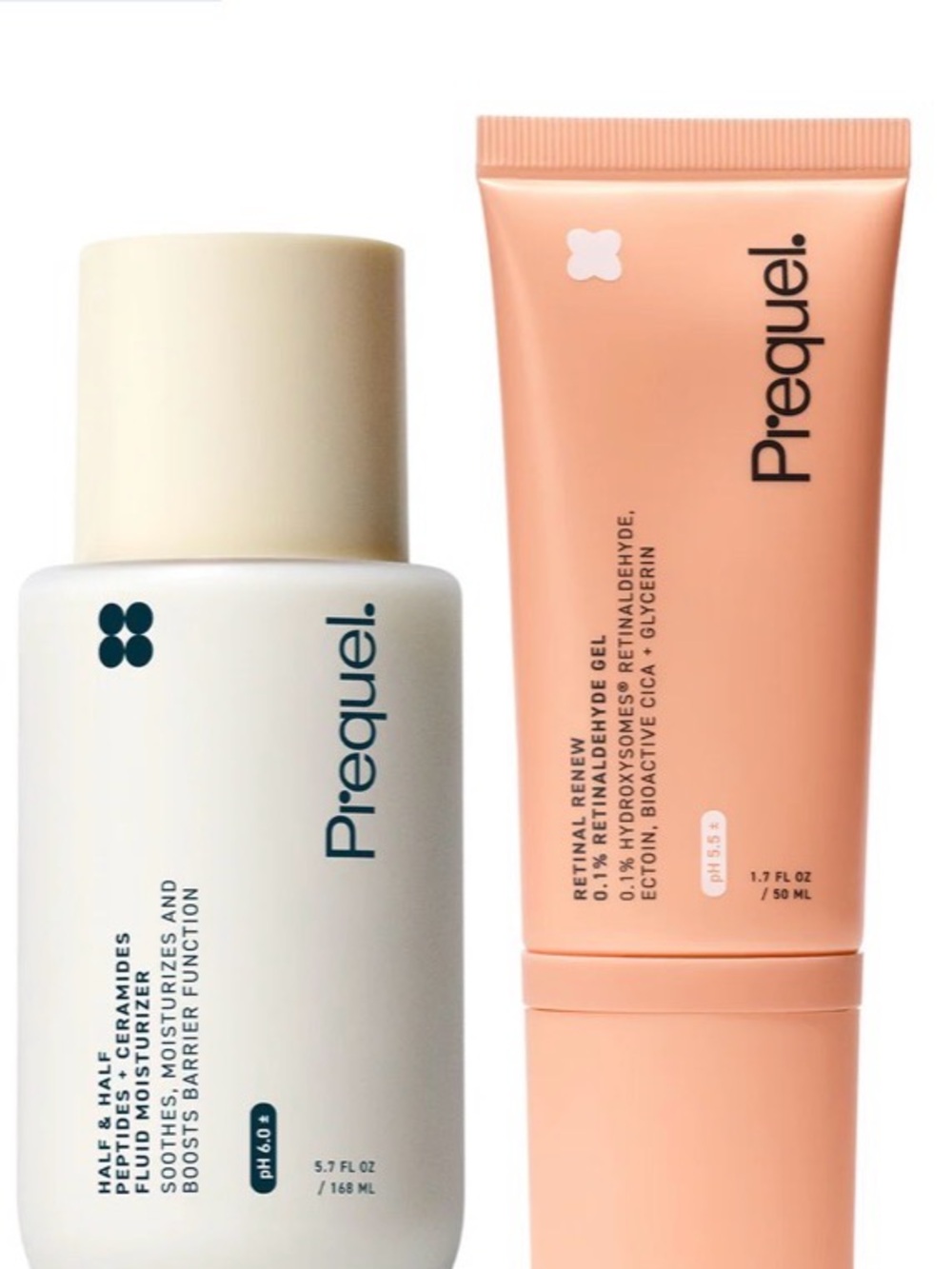 New NIB Prequel set (2) Retinal Renew Gel .2% & half half fluid moisturizer $65